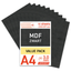 Lasersheets 10 x A4 MDF Negro de 3mm | 210 x 297 mm | Pack ahorro | Para corte láser, maquetas, hobby, CNC, pirografía