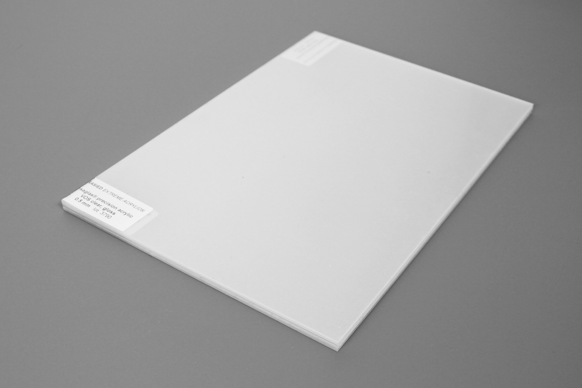 Pack de metacrilato de precisión de 0,5 mm, 5 planchas de 20 x 30 cm